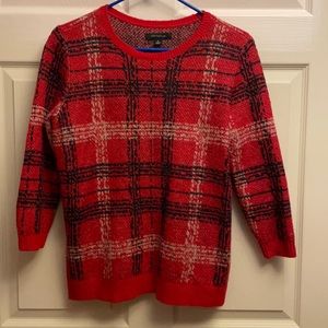 Ann Taylor 3/4 Sleeves Windowpane Pullover Sweater- Size M
